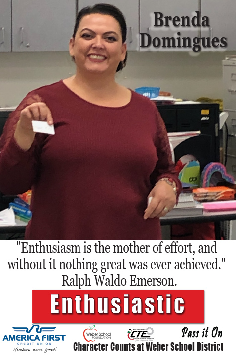Brenda Domingues - Enthusiastic "Enthusiasm is the mother of effort, and without it nothing great was ever achieved." Ralph Waldo Emerson
