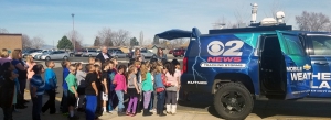 Sterling Poulson, Chief Meteorologist for KUTV 2News, visits Valley View Elementary