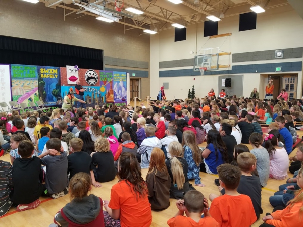 Roy Fire Department presents a fire safety assembly at North Park Elementary
