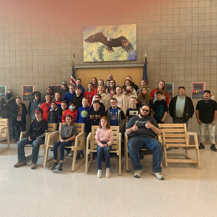 YouthBuild Students built and delivered chairs to North Ogden Elementary