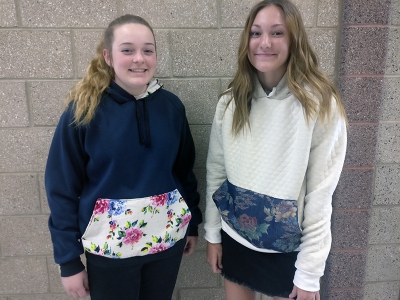 Melissa Judkins Apparell Design Students At Wahlquist, used leftover patterns and their knowledge of appropriate textiles. Each student has purchased fabric, adjusted the pattern to fit their body measurements and they created these awesome hoodies!
