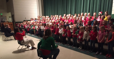 Kindergarten students at Majestic Elementary perform in Christmas program