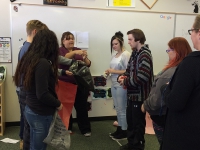Canyon View High School students participate in a hands on learning activity about human anatomy