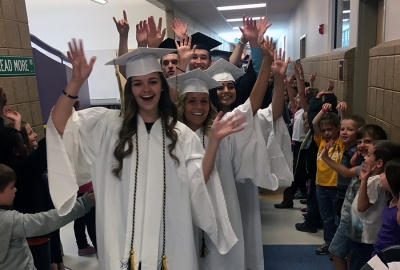 Former West Haven students come together for West Haven&#039;s Graduation Walk. One Town, One Team, One Dream. Everyone Graduates!