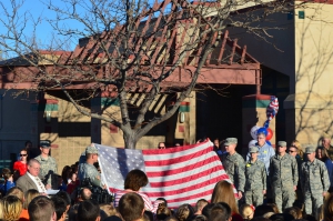 Washington Terrace Elementary honored Veterans and retired their flag.