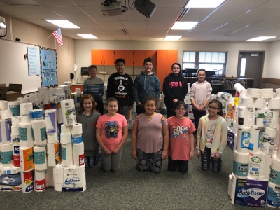 Midland Elementary held a toilet paper/paper towel drive for the Ogden Rescue Mission and gathered hundreds of donated rolls