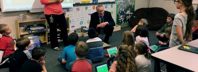 Superintendent Stephens visits Mrs. Smith&#039;s 2nd Grade Class and hears about the great things students are learning in Math